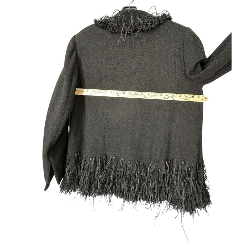 Vintage Peggy Jennings Theatre Coat Womens 1X Ostrich Feather Avant Garde Black - Picture 8 of 12